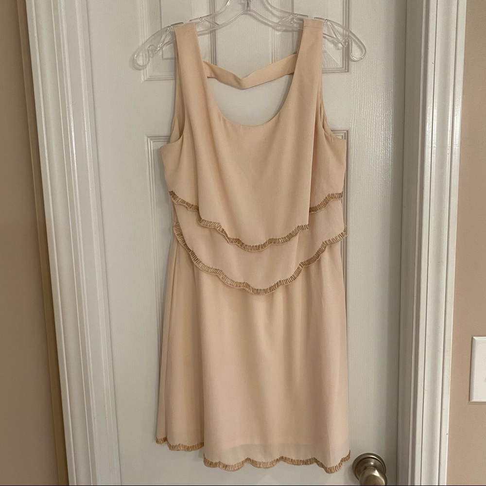 C. Luce Blush Scalloped Dress with Beading, small
